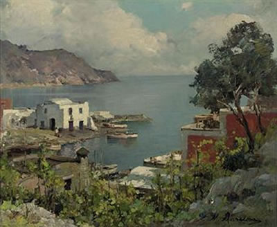A village on the Capri coast by Mario Maresca - Auction record, sale price, and art valuation. Compare with similar artists and explore comparable artworks.