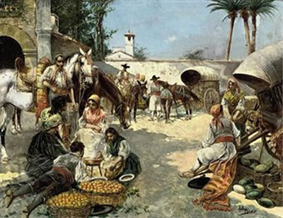 A bustling Spanish market