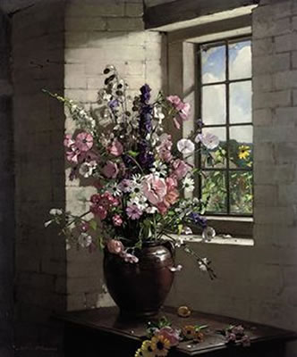 Cottage garden flowers by William Thomas Wood - Auction record, sale price, and art valuation. Compare with similar artists and explore comparable artworks.