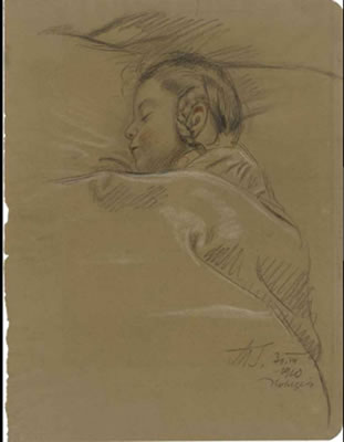 A sleeping girl