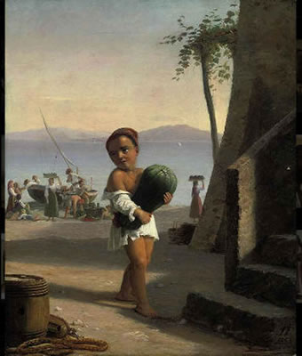Unloading provisions on the quay, Capri
