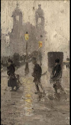 Presbyterian Church, All Saints, with figures