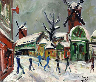 Le Moulin Rouge sous la niege