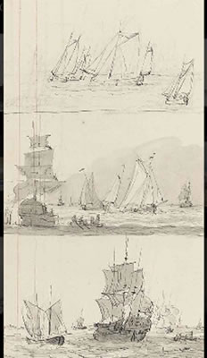 Three studies of Dutch shipping (recto) and (verso) by Gerrit Groenewegen - Auction record, sale price, and art valuation. Compare with similar artists and explore comparable artworks.