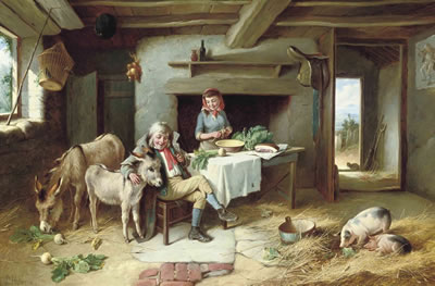 Sample artwork by Charles Hunt Jr (1829 - 1900), known for genre painting - View similar artists and auction records