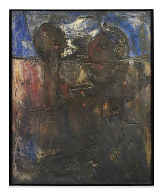 Dos figuras by Lucio Muñoz - Auction record, sale price, and art valuation. Compare with similar artists and explore comparable artworks.
