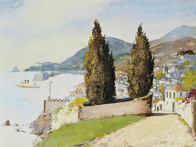 Sample artwork by Max Romer (1878 - 1960), known for floral landscape, coastal views and figurative painting, advertising posters, drawing - View similar artists and auction records