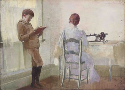 Study of the artist's wife and son
