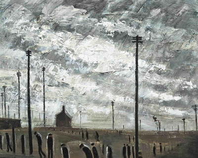 Industrial Landscape with Telegraph Poles
