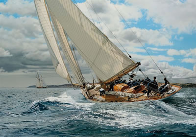 Mariquita racing to windward during the Pendennis Cup, 2010