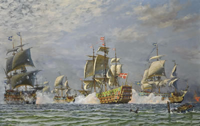 The battle of Koge Bay, Denmark