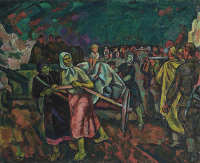 Escape from the Germans by Iosif Mikhailovich Gurvich - Auction record, sale price, and art valuation. Compare with similar artists and explore comparable artworks.