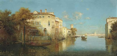 Gondoliers on a Venetian canal