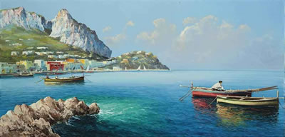 Fishing boats off Capri