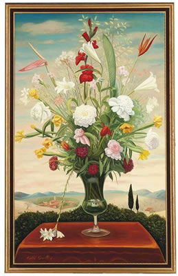 FLOWERS IN A GLASS VASE, IN A LANDSCAPE by Andre Quellier - Auction record, sale price, and art valuation. Compare with similar artists and explore comparable artworks.
