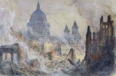 The aftermath of the blitz, St. Paul's Cathedral by Henry Charles Brewer - Auction record, sale price, and art valuation. Compare with similar artists and explore comparable artworks.