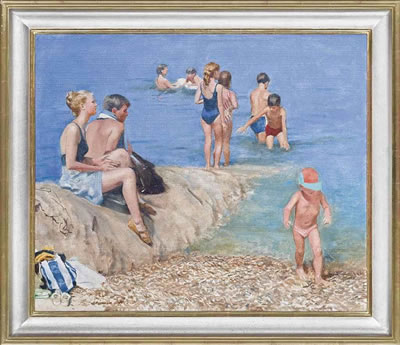 Figures by the sea (The Artist's family)