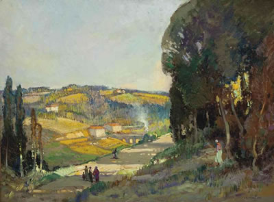 Sample artwork by Leonard Lancaster "Slim" Richmond (1889 - 1965), known for painting, graphics, illustration, poster design, teaching and war artist - View similar artists and auction records