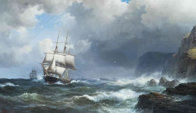 Rough weather off Land's End, Cornwall
