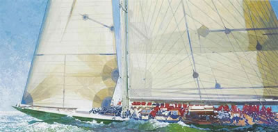 The America's Cup Jubilee, Cowes, 2001: Shamrock (V) powering to windward