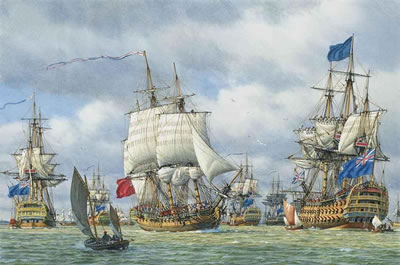 Hawke's fleet at Spithead in 'The Year of Victories', 1759