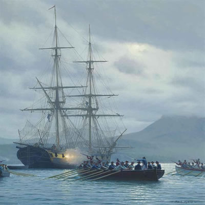 Sample artwork by Mark Richard Myers (Born 1945), known for sailing ship, off shore marine scene painting - View similar artists and auction records