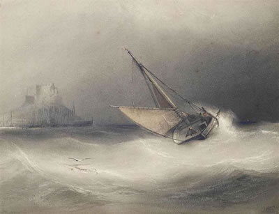 A fishing boat heeling in the breeze off Mount Orgeuil Castle, Jersey (illustrated); and Shipping in a stiff breeze off Jersey by John Le Capelain - Auction record, sale price, and art valuation. Compare with similar artists and explore comparable artworks.