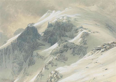 The top of Scafell Pike, Lake District by William Gersham Collingwood - Auction record, sale price, and art valuation. Compare with similar artists and explore comparable artworks.