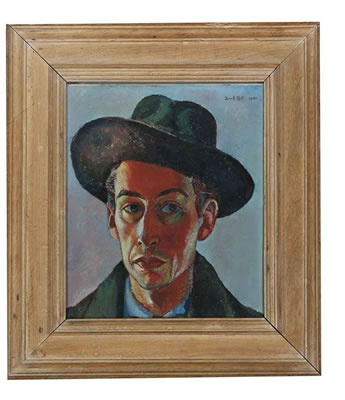 Self-portrait with a black hat