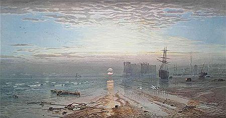 Sun aglow, low tide by George Wolfe - Auction record, sale price, and art valuation. Compare with similar artists and explore comparable artworks.