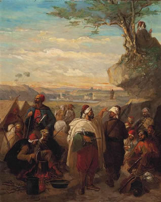 The Ottoman encampment at dusk