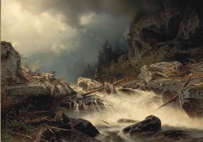 An eagle at a mountain torrent by Axel Wilhelm Nordgreen - Auction record, sale price, and art valuation. Compare with similar artists and explore comparable artworks.