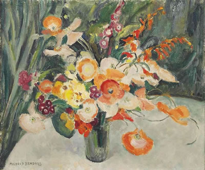 Poppies in a vase on a table