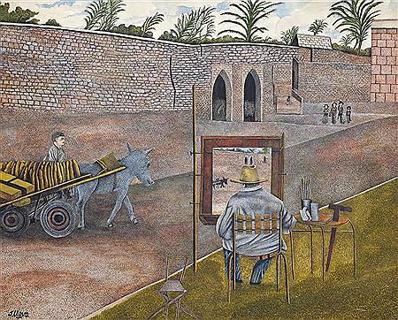 Churchill painting in Morocco