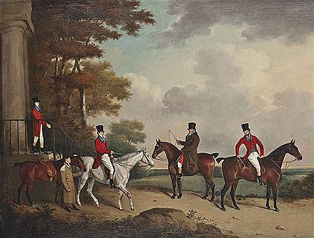 The Reverend George Bower, the Reverend John Bower, Robert Bower of Welham and Robert Bower Junior at the steps of Welham Hall, Yorkshire by Henry Bernard Chalon - Auction record, sale price, and art valuation. Compare with similar artists and explore comparable artworks.