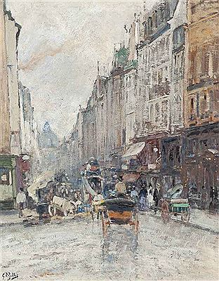 Rue de Seine, towards the Grand Palais, Paris by Eugène Louis Gillot - Auction record, sale price, and art valuation. Compare with similar artists and explore comparable artworks.