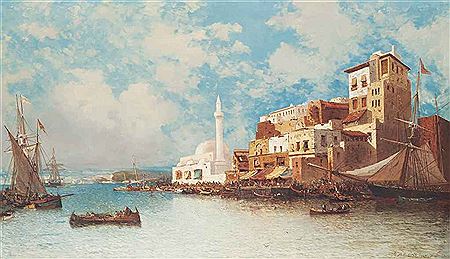 Eastern Harbour by Jean Baptiste Henri Durand-Brager - Auction record, sale price, and art valuation. Compare with similar artists and explore comparable artworks.