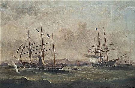 THE CELEBRATED ENGAGEMENT BETWEEN THE CONFEDERATE RAIDER C.S.S. ALABAMA AND U.S.S. KEARSAGE, 19TH JUNE 1864