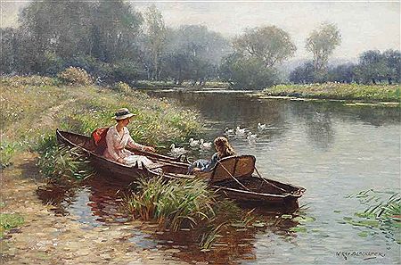 BOATING ON THE RIVER by William Kay Blacklock - Auction record, sale price, and art valuation. Compare with similar artists and explore comparable artworks.