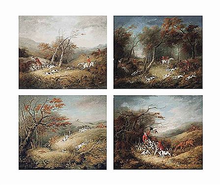 Taking the Fence; Gone to Ground; End of the Run; and Treeing the Fox (4)
