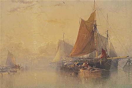 Unloading the catch at sunset by William Roxby Beverley - Auction record, sale price, and art valuation. Compare with similar artists and explore comparable artworks.