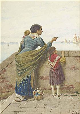 An outing to the water's edge, Venice