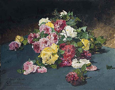 Sample artwork by Georges Jeannin (1841 - 1925), known for floral still life paintings, graphics, teaching - View similar artists and auction records