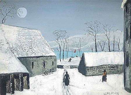 Village scene in winter