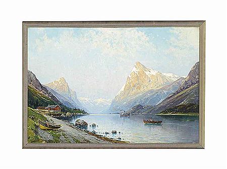 A peaceful day on an alpine lake