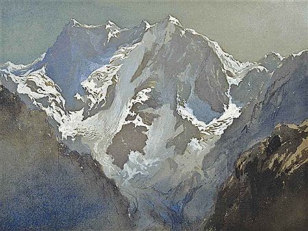 A view of the Weisshorn; and an Alpine mountain range (illustrated) (2)