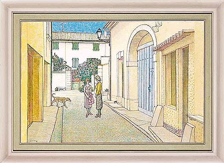 Two women conversing in the street