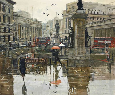 From the Royal Exchange, rain effect