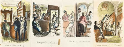 Four illustrations of pub interiors (all illustrated) by Edward Jeffrey Irving Ardizzone - Auction record, sale price, and art valuation. Compare with similar artists and explore comparable artworks.