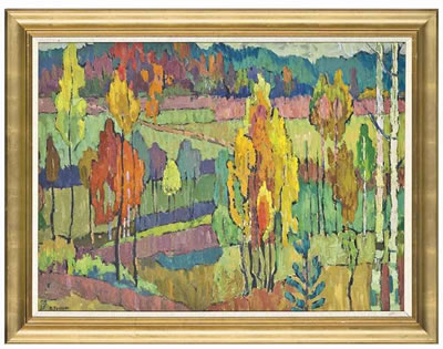 The colours of autumn by Victor Templin - Auction record, sale price, and art valuation. Compare with similar artists and explore comparable artworks.